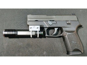 picatinnynato schiene Taschenlampe Halterung anpassbar ist tools Feuerwaffe Halter openscad Pistole sigsauer 3d print model - Mito3D
