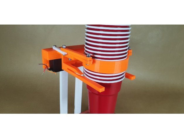 otomatik bardak dispanser Robotik 3d baskılı yazıcı konveyör tutacağı içecekler cam gözlük mg996r pint proje servo vurdu otomat 3D print model - Mito3D