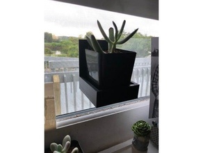 succulent month plant window mount 3d printing flower vase succulents 3d print model - Mito3D