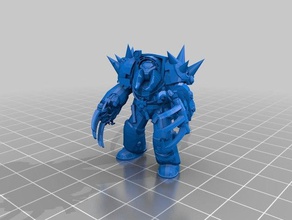 tank guy claws people 40k chaos space marines terminator warhammer 3d print model - Mito3D
