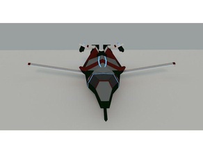 concept battle plane art canon canons future led space 3d print model - Mito3D