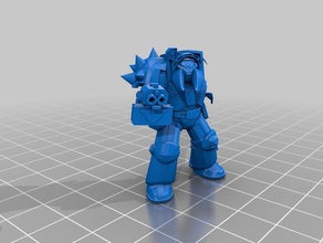 tank guy axe people 40k chaos space marines terminator warhammer 3d print model - Mito3D