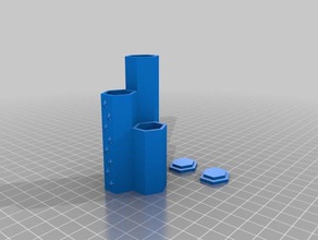 hexagonal de armazenamento colunas tampas 3d impressão 3d print model - Mito3D