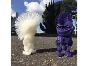 p1 golden boy mohawk version sculptures hair mascot p1prototipos punk robot 3d print model - Mito3D