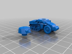 citroen kegresse p28 armoured car toy game accessories french ww2 tank weapons 3d print model - Mito3D