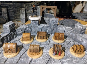 fantasy wargame terrain treasure tokens toys games 28mm chest frostgrave heroquest miniature wargaming warhammer quest 3d print model - Mito3D