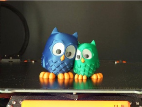 cuddling owls multi-material animals community dual extrusion multi-color multi-extrusion 3d print model - Mito3D