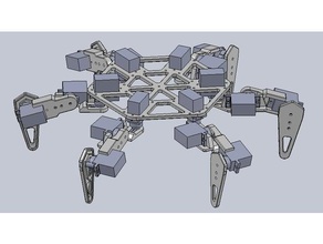 bleuet hexapod in der Robotik servo 3d print model - Mito3D