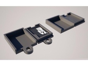 eine einzige micro-sd-card Halter, microsd-Schlüsselanhänger mobile Telefon box Fall cover Getriebe usb 3d print model - Mito3D