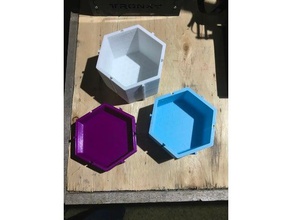hex locking box containers 3d print model - Mito3D