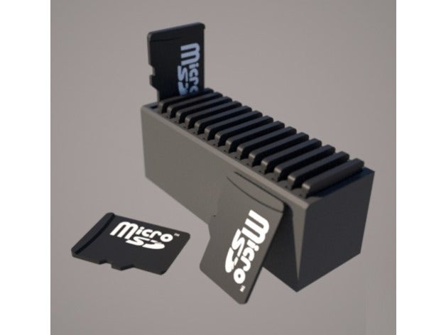 tarjeta micro sd soporte ranurado equipo caso microsd el organizador ranuras usb 3D print model - Mito3D