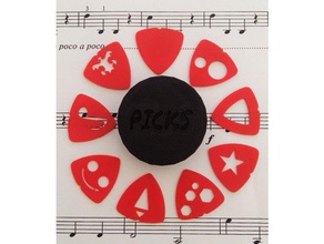 guitar pick set music holder instrument 3d print model - Mito3D