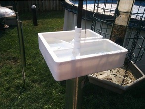 bird bath polo conectado al aire libre jardín el alimentador agua 3d print model - Mito3D