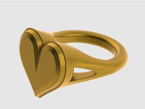heart ring bague coeur jewelry 3d print model - Mito3D