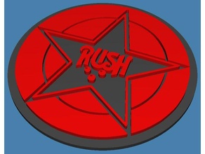 rush emblema coaster 2d art band 3d print model - Mito3D