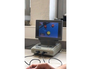 super nintendo recalbox affichage titulaire vidéo jeux 101inch de cas support présentation l'écran lcd fait en allemagne raspberry pi retropie rpi le snes waveshare 3d print model - Mito3D