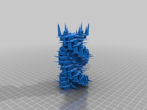 spined-up design 6 mini tower art 3d 3d print model - Mito3D
