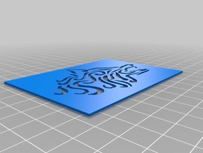 lupo stencil art strumenti personalizzato 3d print model - Mito3D