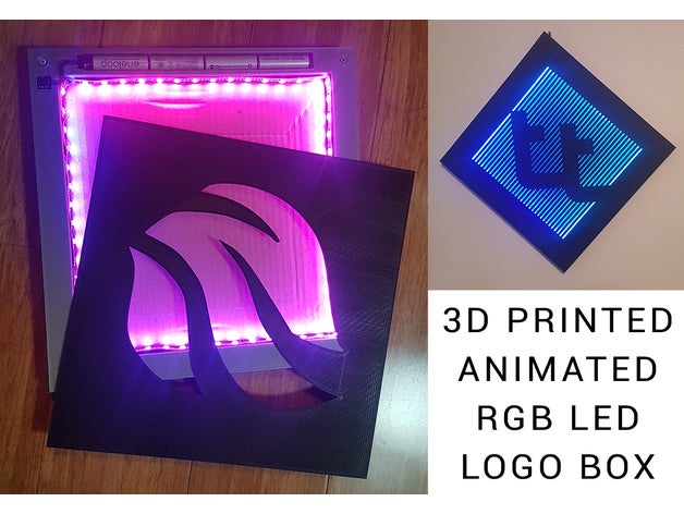 fully printable rgb led logo box signs logos ox 3D print model - Mito3D