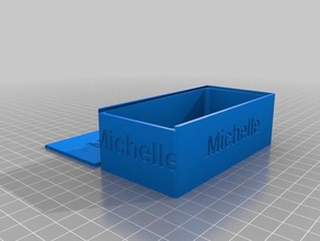 michelle couvercle coulissant zone de texte l'organisation personnalisé 3d print model - Mito3D