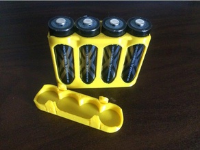 aa battery case simple status indicator electronics holder akku box pack 3d print model - Mito3D