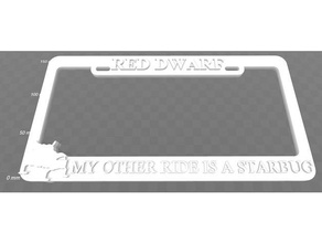 red dwarf my other ride starbug license plate frame 3d printing tests 3d print model - Mito3D