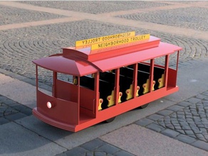neighborhood trolley mechanical toys fusion 360 mr rogers 3d print model - Mito3D