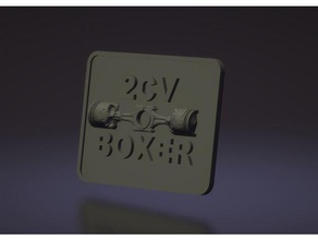 2cv boxer logo işaretler logoları 3d logosu motor citroen 3d print model - Mito3D