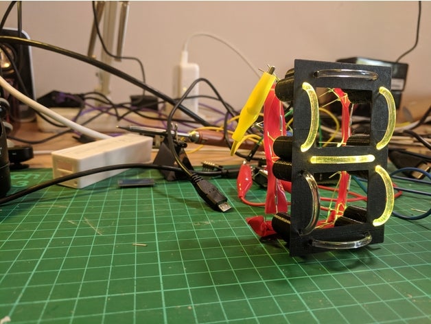 lightpipe 7-segment-Anzeige - Elektronik arduino leds neopixels 3D print model - Mito3D