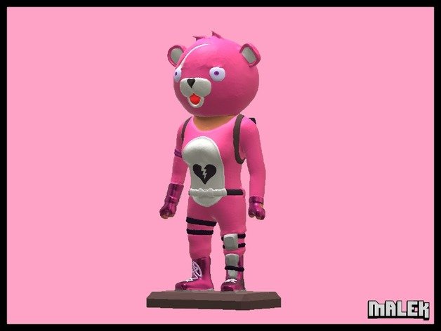 fortnite sarılmak Takım Lideri mini figür insanlar aksiyon figürü ayı koca kafa yay heykelcik battle royal modelleri oyun minyatür minifigure pembe cilt dur 3D print model - Mito3D