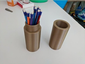 pencil case screw capsule household supplies container cup pen holder 3d print model - Mito3D