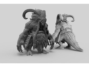 dragon ogre 3d drucken fantasy der Miniatur miniaturen monster 3d print model - Mito3D
