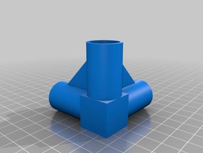 my customized customisable 3 way elbow joint rods tubes other 3d print model - Mito3D