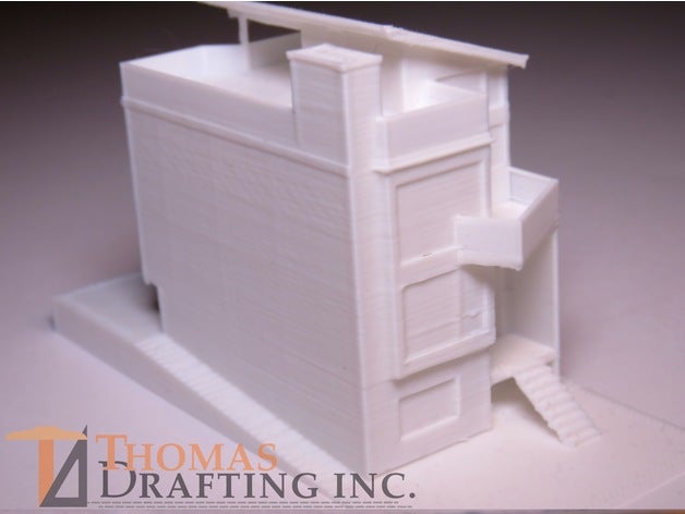 3 piani townhouse gli edifici strutture 3D print model - Mito3D