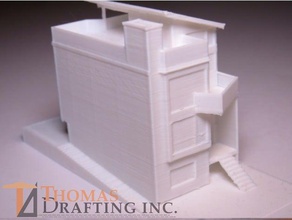 3 étages maison de ville des bâtiments structures 3d print model - Mito3D