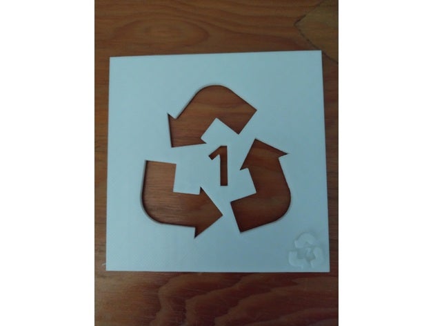 recycling stencils signs logos recycled recycle bin 3D print model - Mito3D