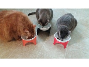 stackable bowl stand 3d printing cat food 3d print model - Mito3D