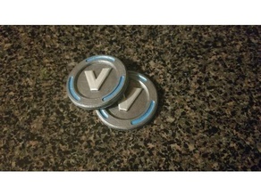 buck coins badges fortnite vbuck 3d print model - Mito3D
