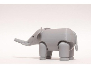 articulada elefante animais 3d print model - Mito3D