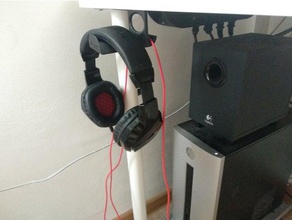 headphones holder under desk music 3d print model - Mito3D