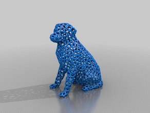 bio labrador art dog voronoi 3d print model - Mito3D