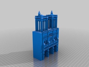 fachada da catedral de notre dame 3d impressão 3d print model - Mito3D