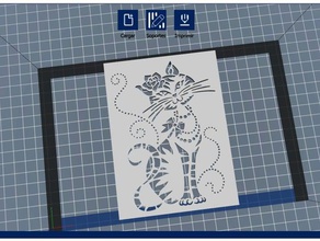 chat pochoir art gato 3d print model - Mito3D