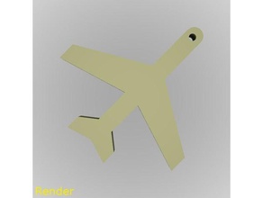 avión silueta clave de la cadena llaveros gadget transporte viajes 3d print model - Mito3D