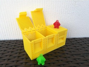triple box containers organizer storage 3d print model - Mito3D
