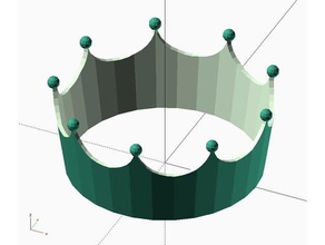 parameterized crown costume customizable customizer fashion jewelry openscad 3d print model - Mito3D