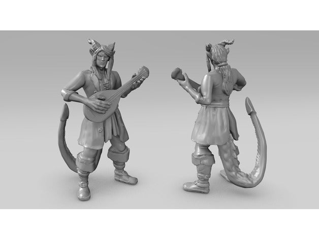 tiefling bard toys games dd dnd dungeons dragons miniature pathfinder rpg tabletop 3D print model - Mito3D