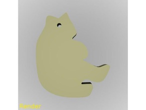 oso silueta clave de la cadena llaveros fácil rápido gadget 3d print model - Mito3D