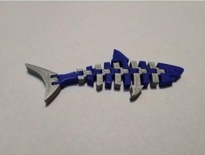flexi köpek balığı remix hayvanlar mafsallı çift renk alanında ekstruzyon esnek TEB polymathic baskı yeri 3d print model - Mito3D