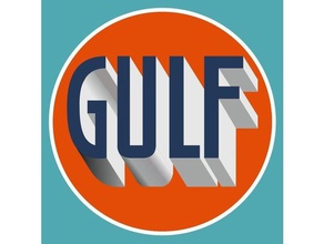 1920s gulf oil logo sign litho signs logos 3d print model - Mito3D